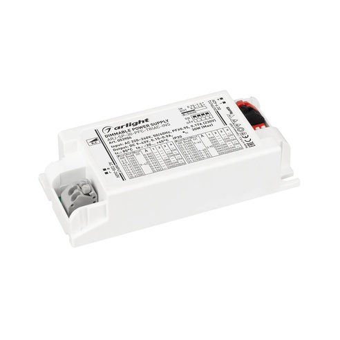 Блок питания ARJ-SP-30-PFC-TRIAC-INS (30W, 9-42V, 0.15-0.9A) (Arlight, IP20 Пластик, 5 лет)