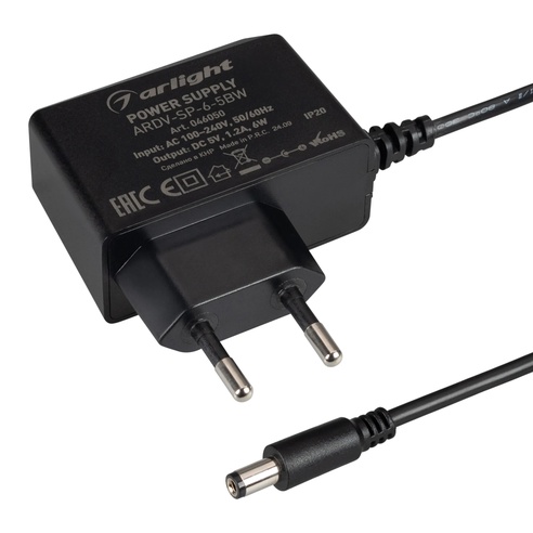 Блок питания ARDV-SP-6-5BW (5V, 1.2A, 6W) (Arlight, Адаптер, 5 лет)